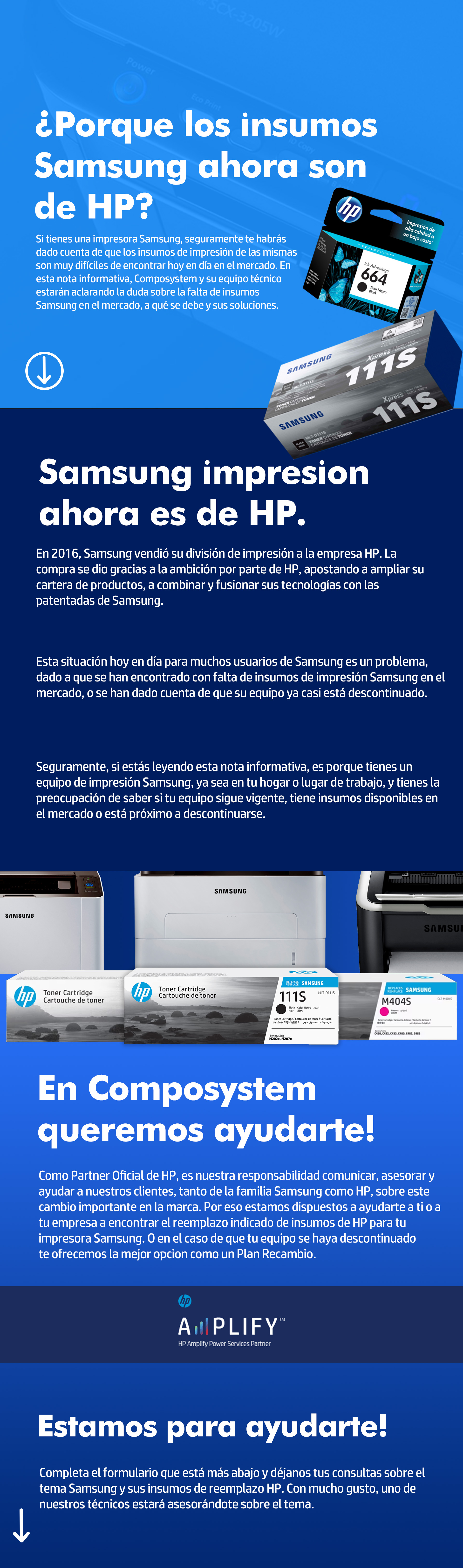 Insumos HP para Equipos Samsung